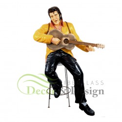 Decorative figure Statue Elvis sitting