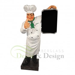 Figurine décorative chef avec menu