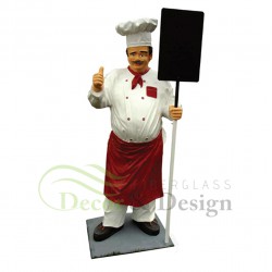 Figurine décorative Chef avec menu