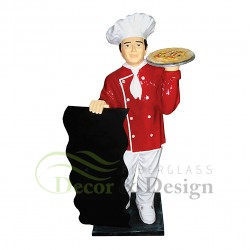 Figura dekoracyjna Pizzerman z menu