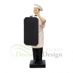 Decorative figure Statue Chef with menu