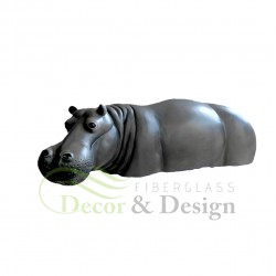 Figurine décorative Hippopotame dans l'eau