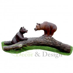 Decorative figure Statue Little Bears on the tree