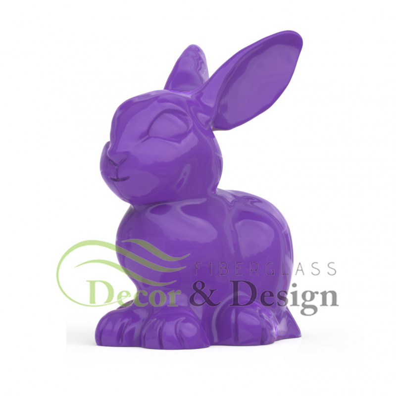 Figurines de lapin de pâques en mousse violette, décoration de la maison,  pelouse floquée - AliExpress